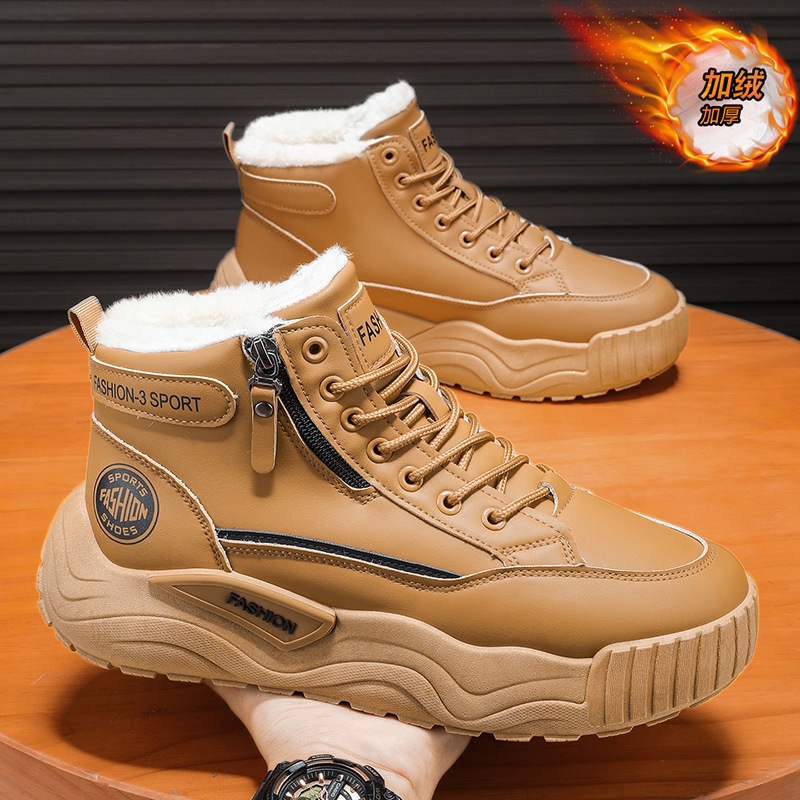 Botas de nieve de invierno nuevas botas de algodón caliente más gruesas impermeables al aire libre antideslizantes zapatos casuales de suela gruesa botas Martin para hombre