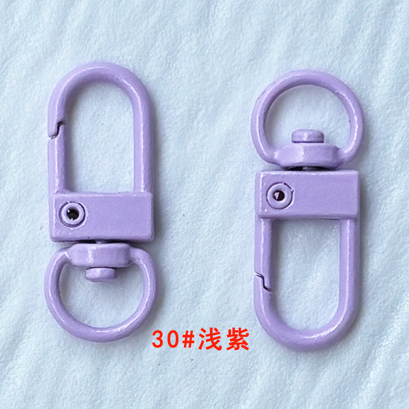 烤漆三分小门扣彩色钥匙扣饰品配件U形弹簧扣挂扣现货糖果色8字扣|undefined