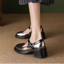 成都手工真皮断码特价清仓女鞋 玛丽珍搭扣方头浅口单鞋拼色潮40