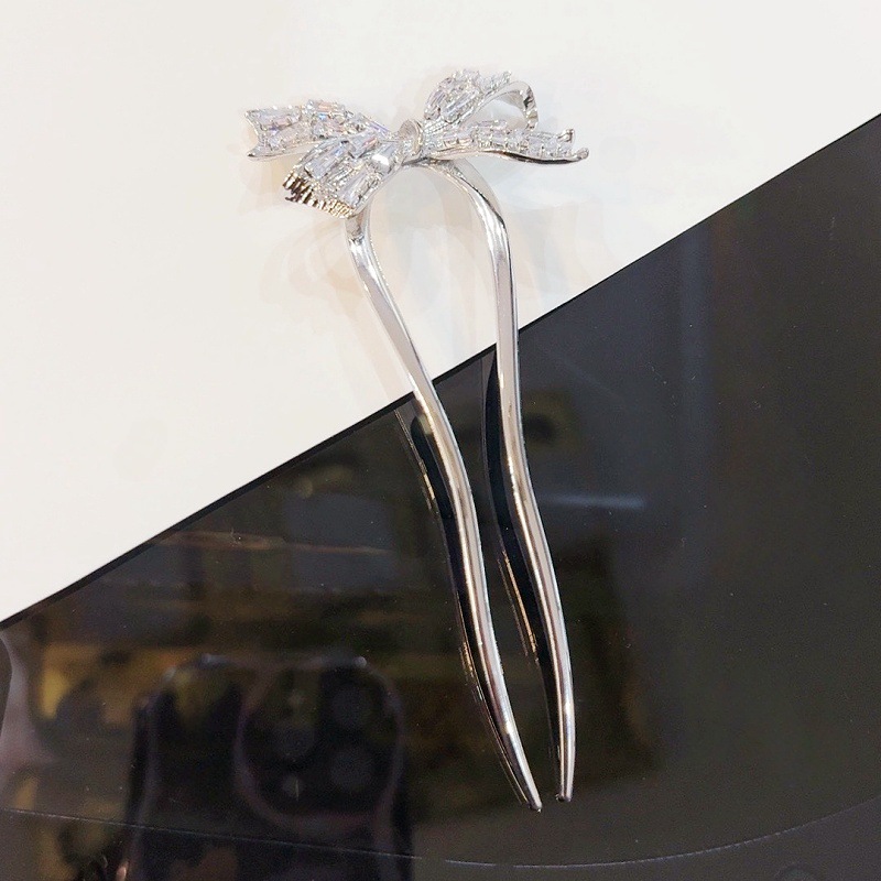 Nuevo estilo chino en forma de U arco pinzas de cabello de alta sensación pinzas de cabello de estilo antiguo pinzas de cabello de piedra bordas paso sacudido lateral peinado