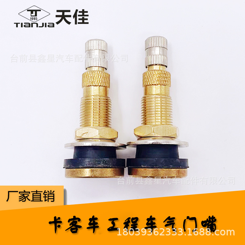 TR618A气门嘴工程车嘴子纯铜气门阀嘴气门芯大车铝合金毂气门帽