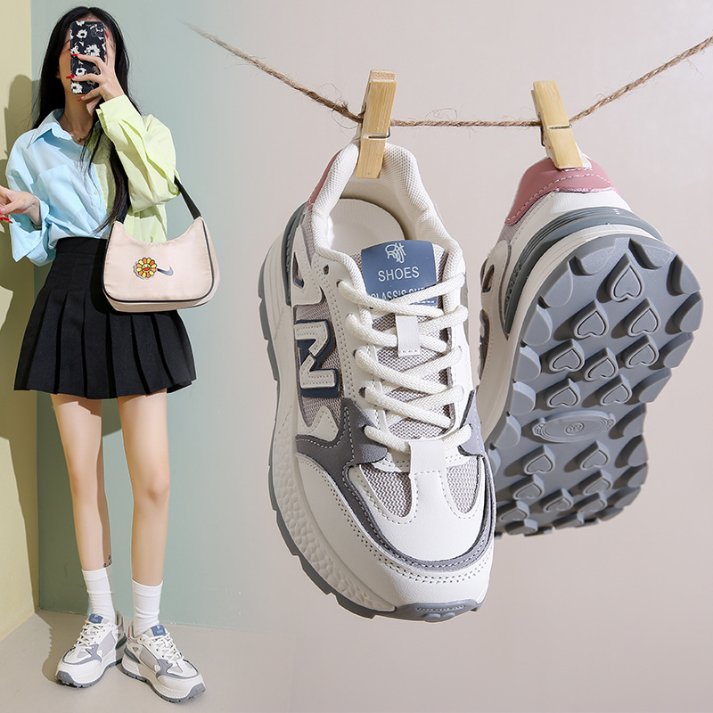 Agag clásico de suela gruesa zapatos deportivos de primavera 2025 nuevos zapatos deportivos casuales ligeros de malla cómodos