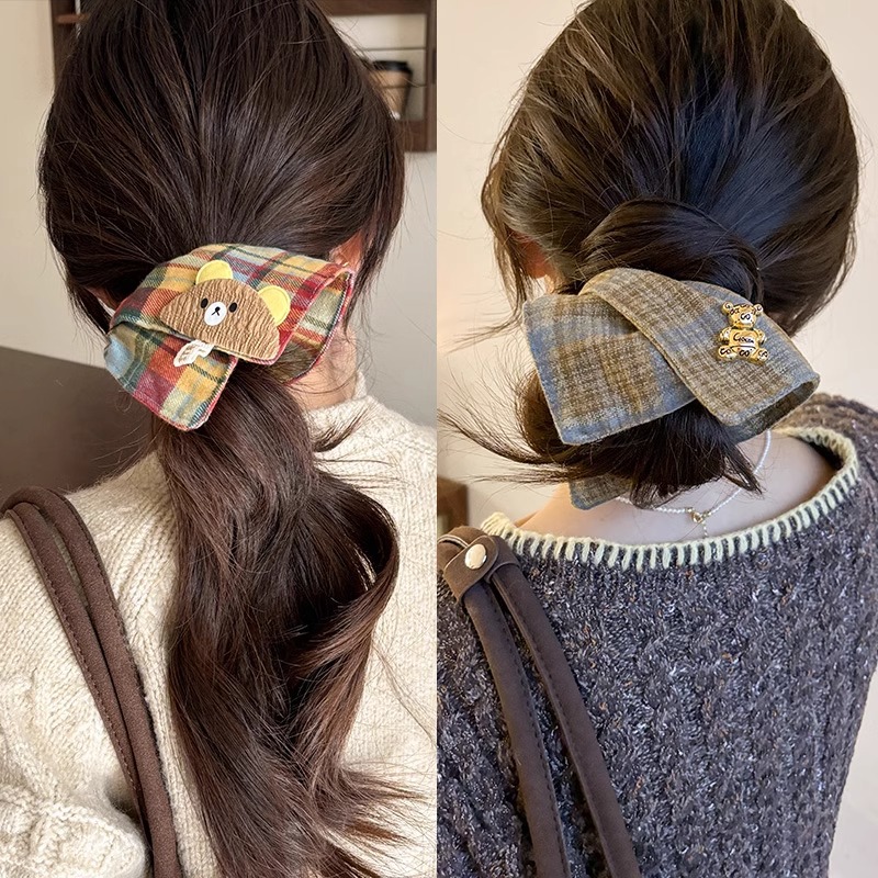 Toallas cuadradas de alta sensación arco intestino grueso anillo de cabello red rojo 2025 nuevo caballo de cola alta cuerda de cabello de niñas correa de cabello