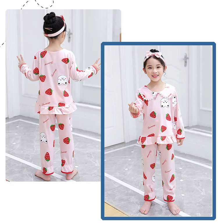 Children Long Sleeved Pajamas Set Spring Autumn Home Clothing For Girls Cotton Tops+Pants 2pcs Pyjamas Kids Underwear Outfits pajama sets bamboo	