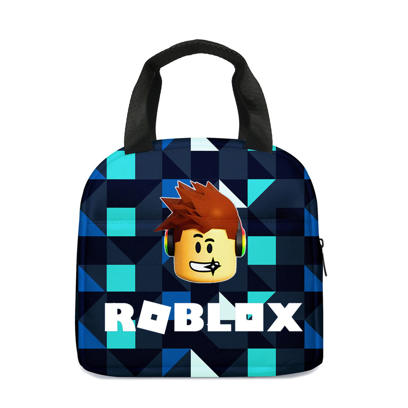 3D 新しい Roblox ROBLOX ランチバッグ小学生ランチボックスバッグ diy アイスバッグポリエステルプリント食事バッグ|undefined