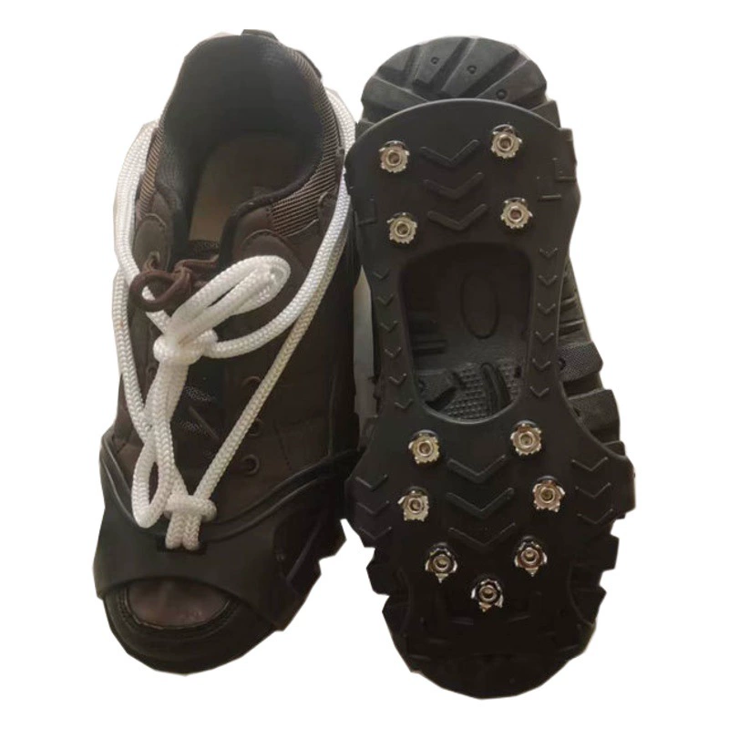 Модернизированный утолщенный Противоскользящий чехол для обуви на открытом воздухе для альпинизма с 11 зубьями Простой Ледяной Коготь 11 стальных гвоздей Снежный дождливый день