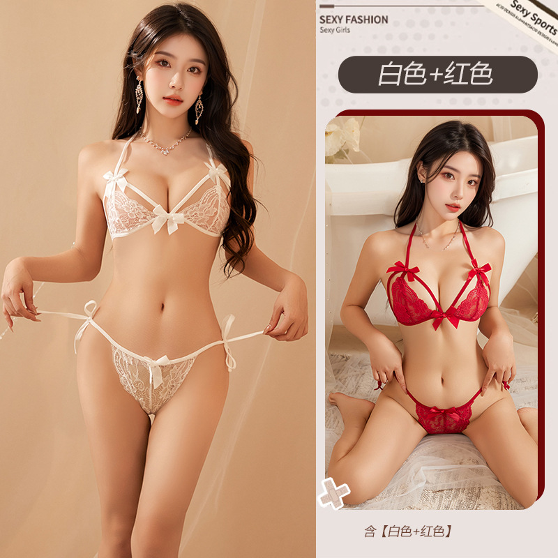 화이트[브라+티팬츠]+레드[브라+티팬츠] 투피스세트