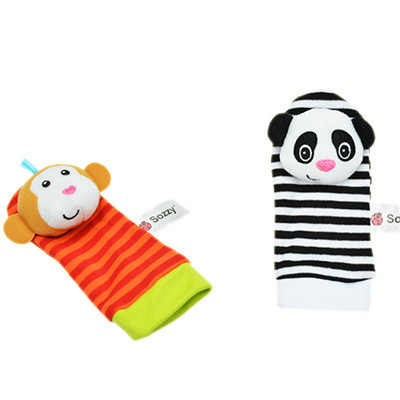 Sozzy lindo animal muñeca Bell calcetines bebé educación temprana sonando papel bebé sonajero juguete de peluche