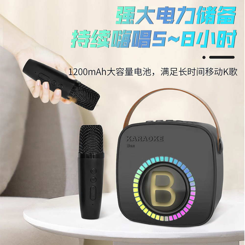 Wireless Bluetooth Speaker with Microphone T3 All-In-One Karaoke Singing Device Multifunctional Microphone Small Portable Speaker