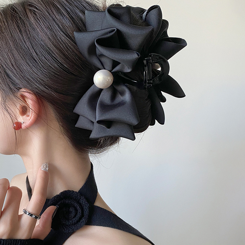 5,12 Zoll Retro-Haifischclip mit großer Schleife für Damen – Vintage-Haarspange mit voluminösem Design, hochwertiges Haar-Accessoire – Detail 2