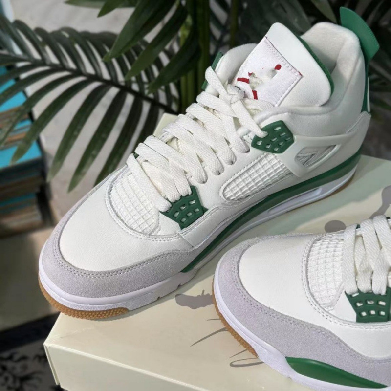 Zapatos de baloncesto de cuero de vaca original puros Pitian AJ4 zapatos antiderrapante retro zapatos de cuero de cabeza zapatos de hombre y mujer