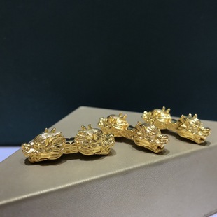 18K Gold Double-Headed Dragon Au750 Material Color Gold Accessories Can Be DIY Gold Accessories Transfer Dragon Water Shell Gold Wholesale