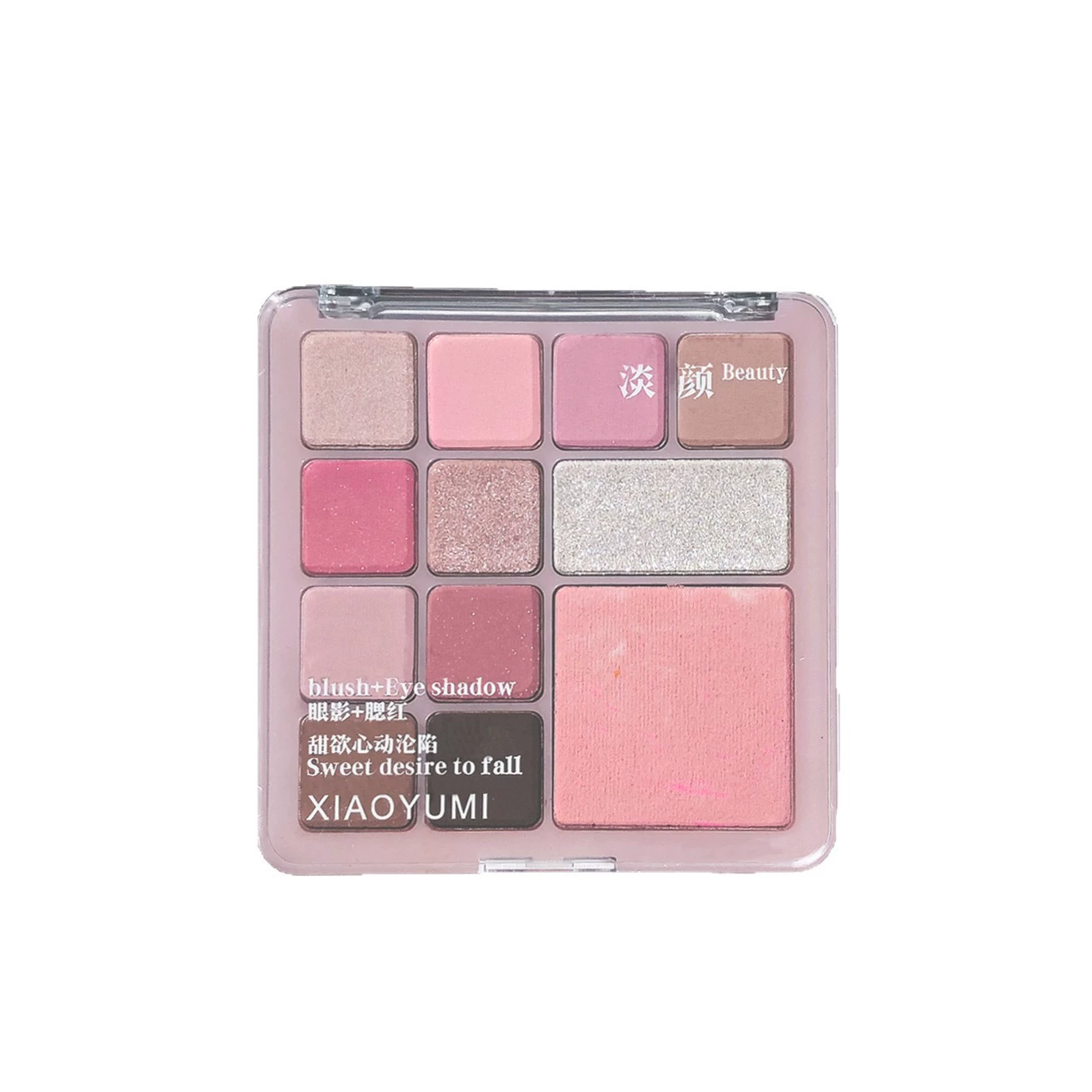 Complex face blush, matte eye shadow for contouring, brightening highlighter, earth tones