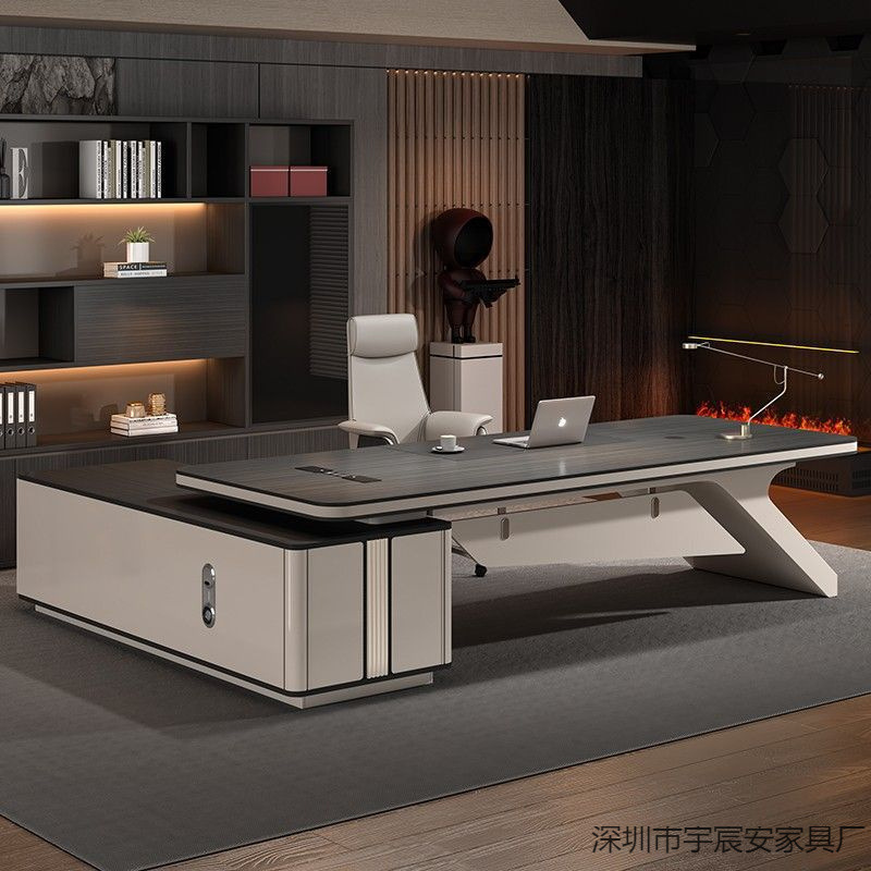 Office Desk Boss Desk Simple Modern Manager Desk and Chair Combination Light Luxury President Desk Office Furniture