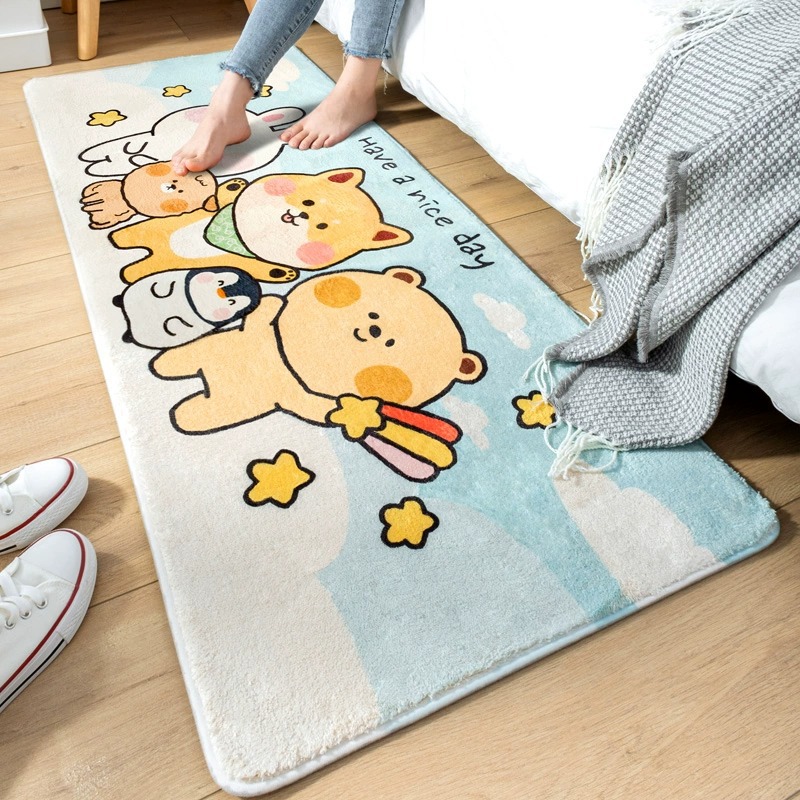 Ins Simple Autumn/Winter Plush Rugs for Living Room and Bedroom, Thick Floor Mat for Balcony, Foot Mat for Bathroom and Kitchen Door Mat