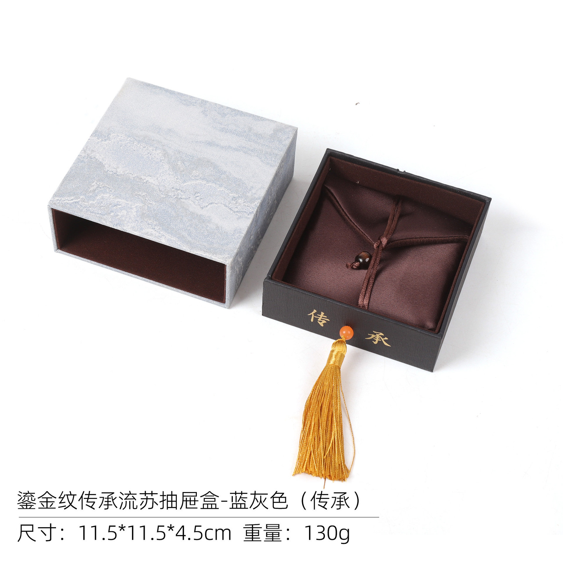 Cajón de joyería de estilo de estilo de oro, caja de embalaje de joyería, caja de brazalete de regalo de patrón de onda clásica.