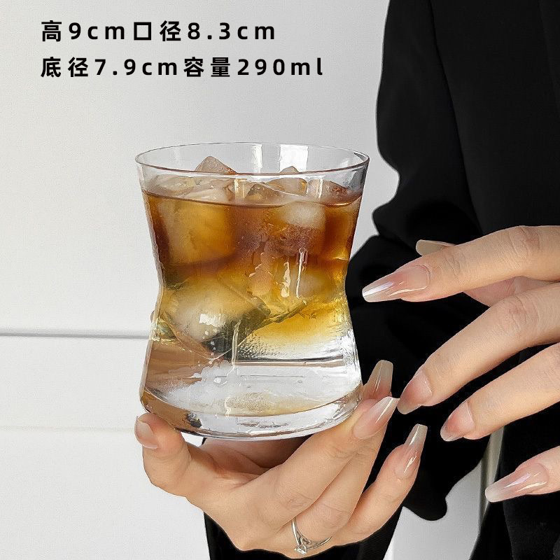 シンプルでクリエイティブなウエストジュースカップインガラスソーダレモンカップアメリカンラテコーヒーカップカクテルカップ|undefined