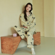睡衣女纯棉春秋长袖开衫套装2026新款高级感大码春夏季女士家居服