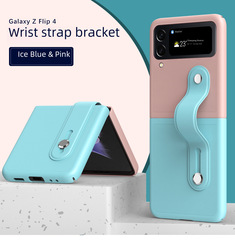 適用三星Z Flip4/3手機殼Flip5/6一體腕帶支架時尚防摔保護套摺疊