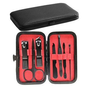 Black 7 Pieces Manicure Beauty Home Pedicure Knife Unit Company Gift Nail Clipper Set Nail Clipper