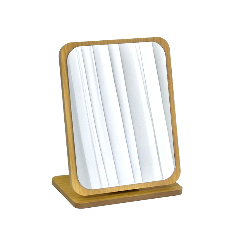 Nuevo espejo de maquillaje de escritorio grande simple HD espejo de madera plegable maquillaje de belleza de escritorio espejo al por mayor