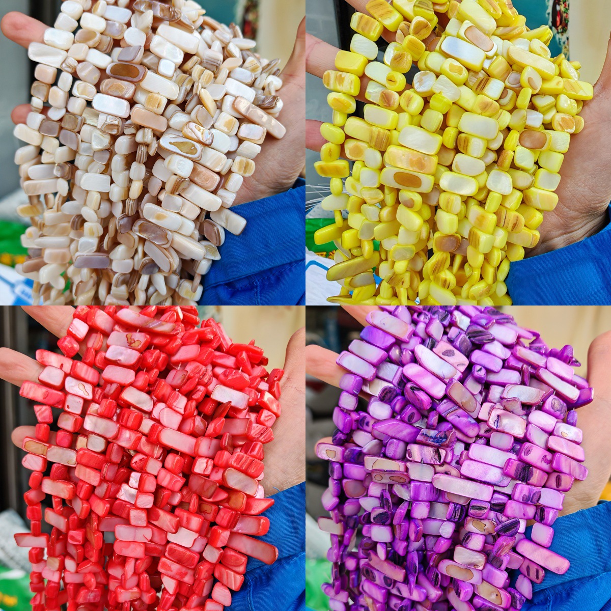 Conchas naturales de agua dulce, conchas irregulares, bloques de piedra triturada, cuentas sueltas, accesorios de joyería de bricolaje semiacabados