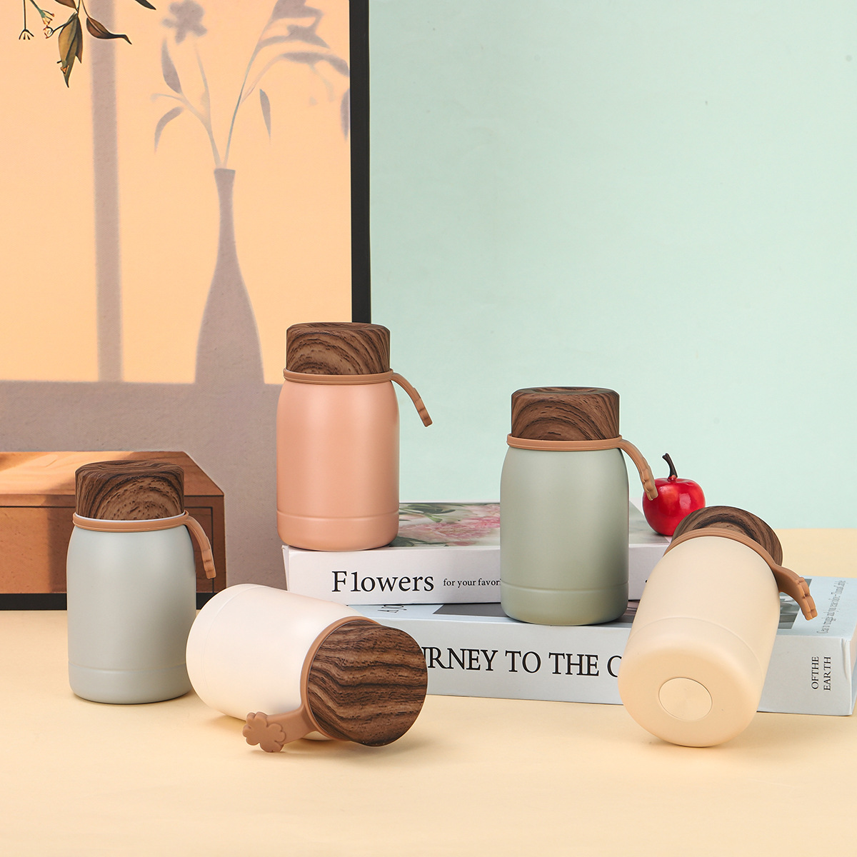 Creative Wood Grain Insulated Stainless Steel Pocket Cup_voghion.com