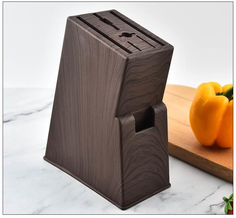 Wood Grain Plastic Knife Block Kitchen Knife Holder Wall Mounted No Installation Required details
