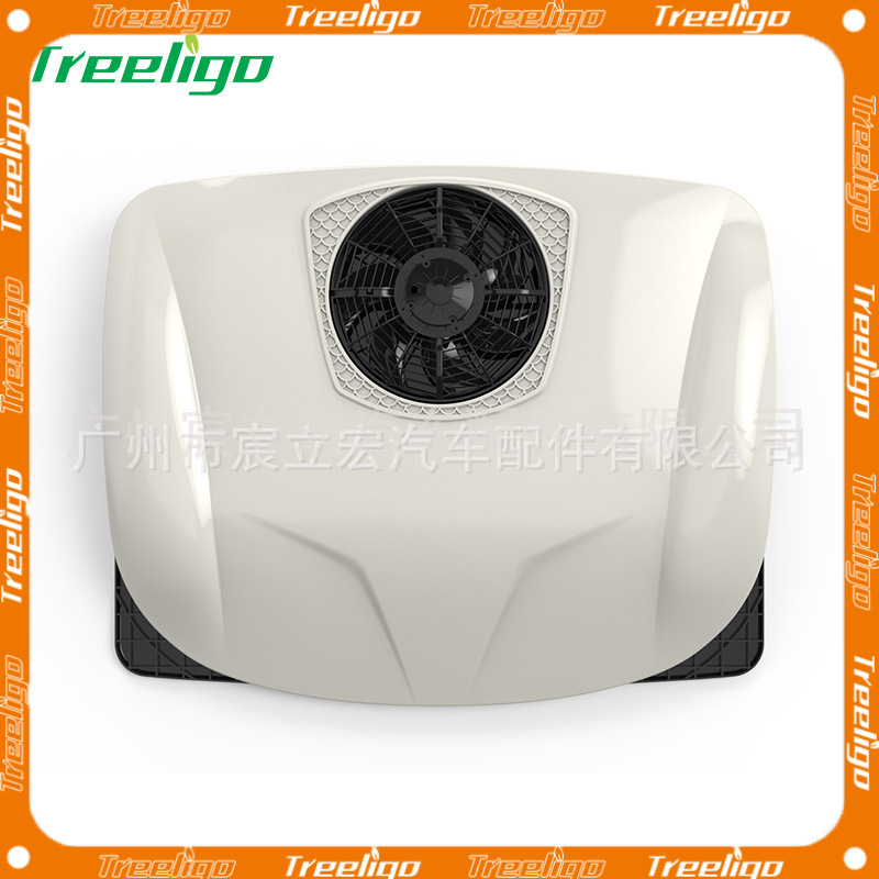 Treeligo nuevo aire acondicionado de coche ultrafino montado en la parte superior 12v24v camión RV estacionamiento eléctrico aire acondicionado todo en uno