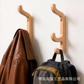 跨境双层墙壁挂钩壁挂式毛巾外套置物架挂架单件挂钩家用衣帽架