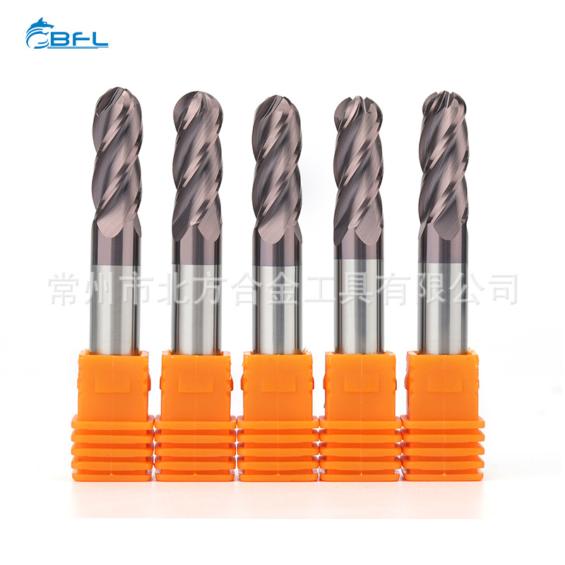 5 度钨钢 4 刃球刀 整体硬质合金球头铣刀 CNC 数控刀具 厂家直供