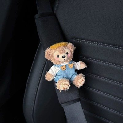 Seat belt shoulder pad – Car Interior Accessories - tianfei-yellow-hat-light-blue-pants-1-black-shoulder-pad