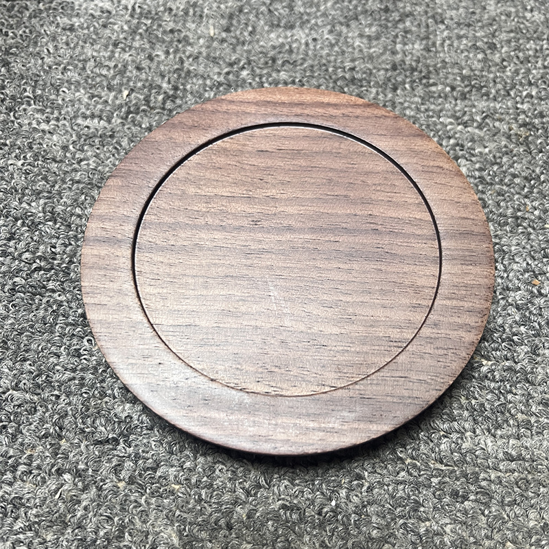 Posavasos de madera de nogal Almohadilla de aislamiento térmico de escritorio Tronco de madera maciza Posavasos de madera Ceremonia de té de madera Portavasos Cojinete de olla