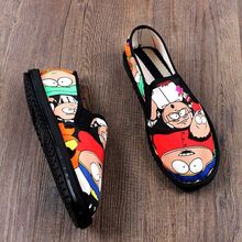 夏季新款老北布鞋男款软底透气休闲卡通手工耐磨工作一脚蹬工地