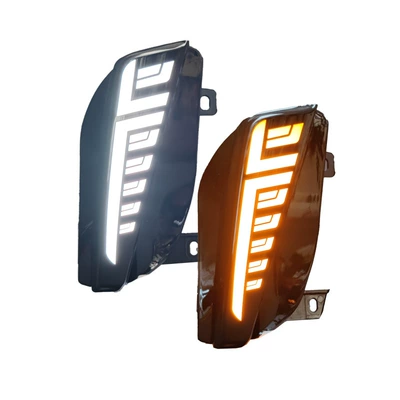 Suitable for 11-13 Models of Toyota Prius Front Fog Lights Modified to Led Daytime Running Lights Prius+Drl Dedicated Front Bumper Lights (Gündüz işıqları) - laser-blade-style-led-bi-color-daytime-running-lights-sold-as-a-pair