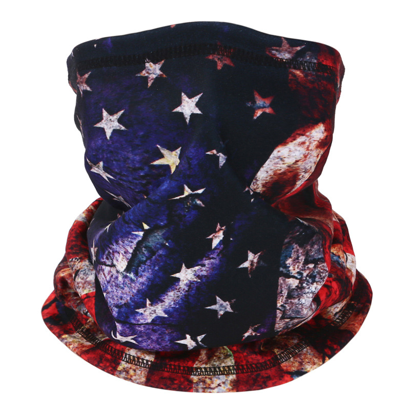 Amazon popular bufanda de montar de doble cara impresa a prueba de frío engrosada cuello caliente deportes al aire libre máscara caliente