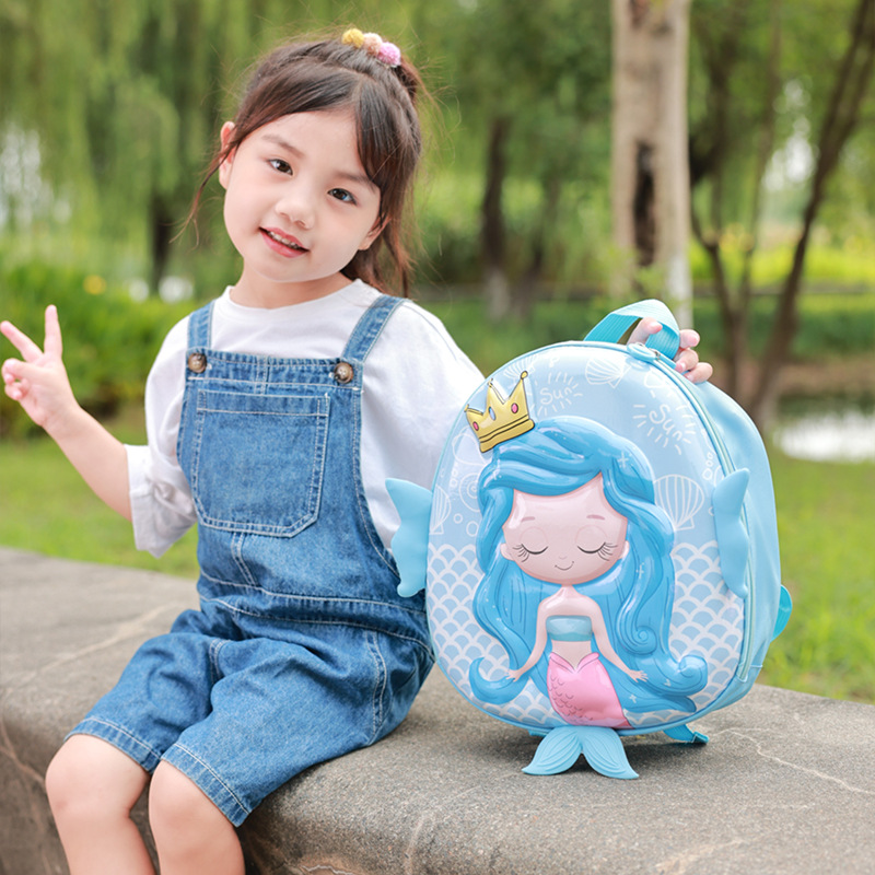 De dibujos animados de Kindergarten mochila nuevos niños y niñas de 2-5 años de edad los niños Linda sirena mochila de cáscara de huevo