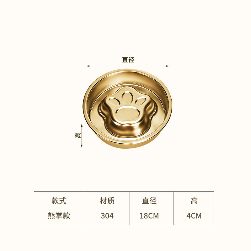 18cm 골드 304 곰 발 모델