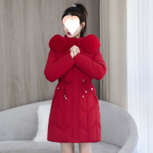 冬季棉服女新款中长款韩版收腰加厚棉袄新款棉衣外套大毛领潮