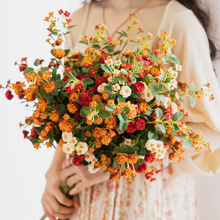 高端薔薇花輕奢桌面擺件北歐餐桌假花裝飾擺花客廳仿真花乾花花束