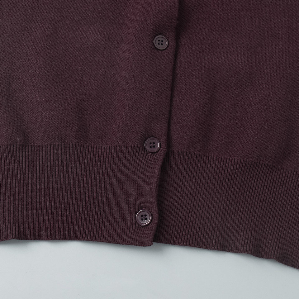 Bộ len dệt kim nữ áo cardigan tay dài quần dài màu trơn — Màu nâu, màu xám, mơ chi tiết 21