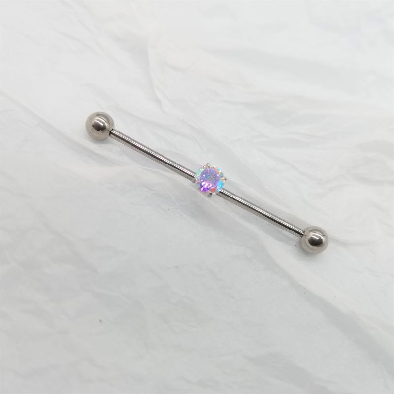 G23 Titanium Ear Barbell 14g Four-Prong Zircon Ear Cartilage Barbell Piercing Jewelry detail image 38