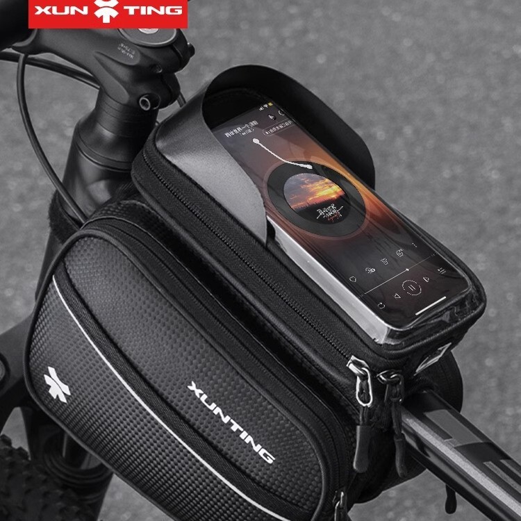 Cross-Border Bicycle Tube Bag, Mountain Bike Front Bag, Waterproof Large-Capacity Touch Screen Mobile Phone Bag, Cycling Equipment