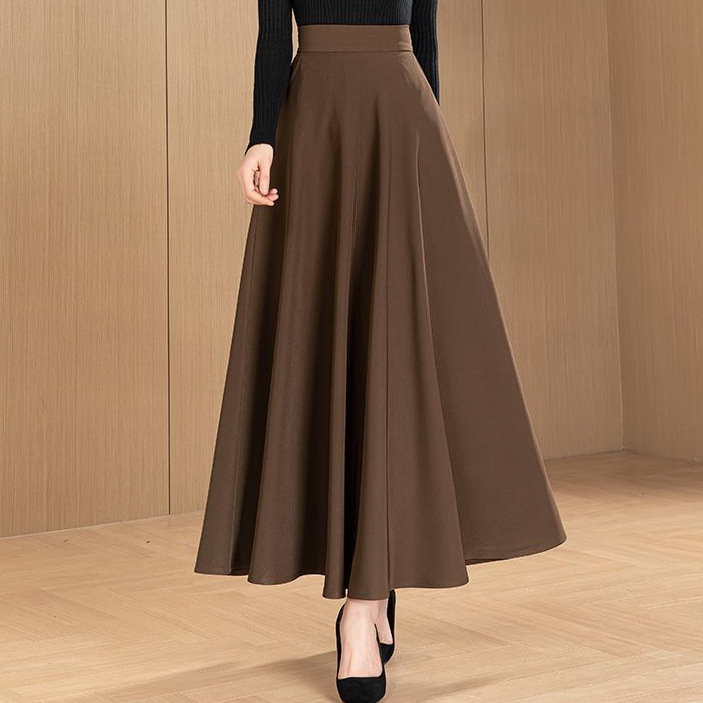 New 2025 Stylish and Fashionable Casual Midi Skirt for Moms, Spring and Autumn Season, Trendy Tummy-Covering Solid Color Pocket Flared Skirt New 2025 Stylish and Fashionable Casual Midi Skirt for Moms, Spring and Autumn Season, Trendy Tummy-Covering Solid Color Pocket Flared Skirt