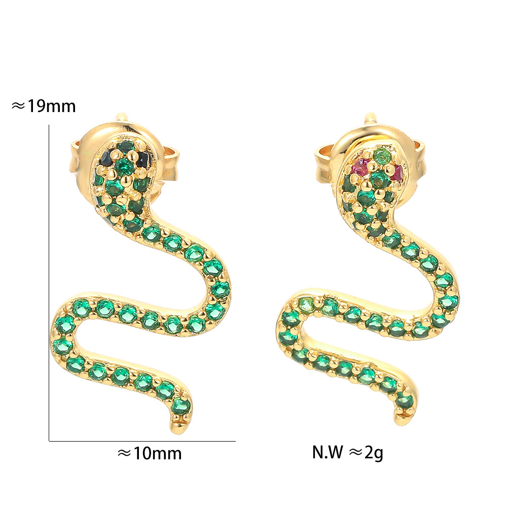 Boucles D&#39;oreilles Serpent Animal Créatif Boucles D&#39;oreilles Serpent Punk Rétro Diamant Simple display picture 2