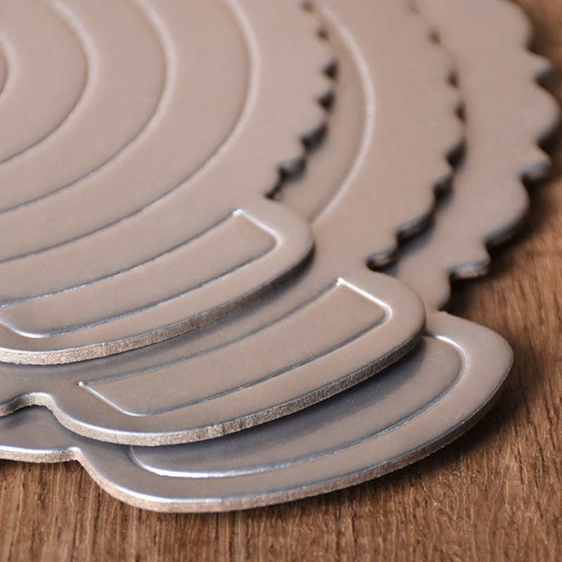 Pooh hornear engrosada ronda de plata tarjeta pad base de la torta 4/6/8/10 pulgadas grado alimenticio mousse titular de la tarjeta al por mayor