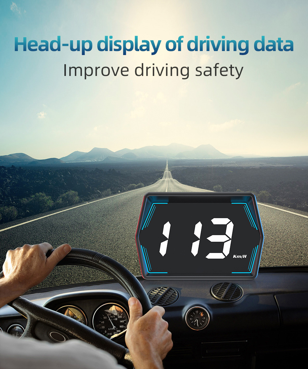 Car HUD Head-Up Display GPS Speed Compass USB Interface for Truck Bus