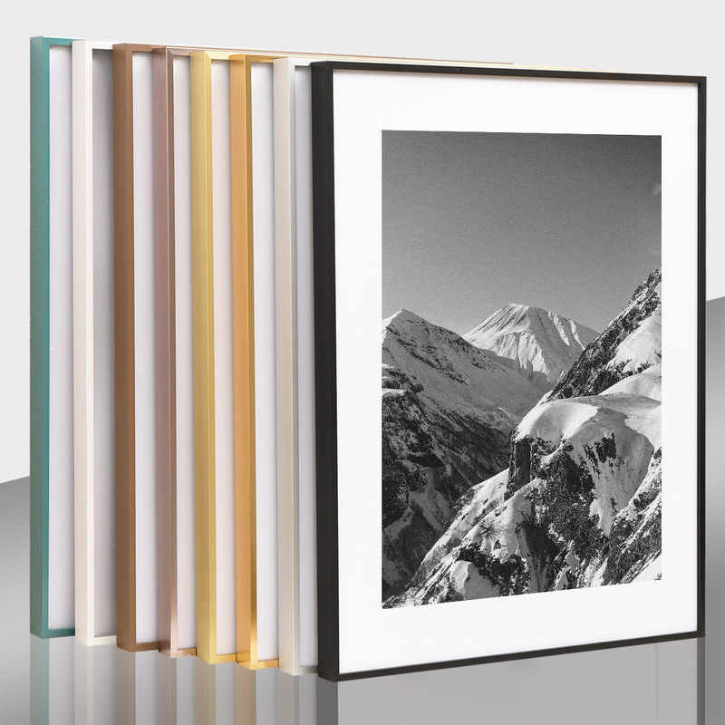 Simple narrow side aluminum alloy picture frame mounted photo frame wall advertising poster frame A4k8 business license metal frame Simple narrow side aluminum alloy picture frame mounted photo frame wall advertising poster frame A4k8 business license metal frame