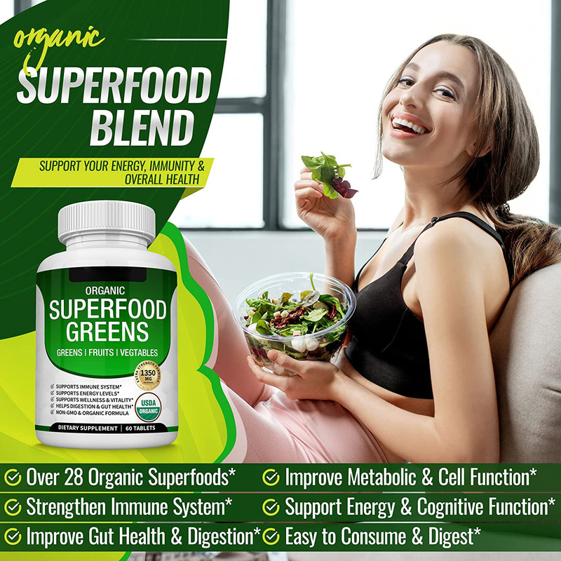 跨境爆款 水果蔬菜胶囊SUPERFOOD GREENS消化肠道益生菌胶囊膳食|undefined