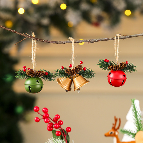 New Cross-border Christmas Bell Door Hanger, Red and Pinecone Wind Chime, Christmas Tree Ornament, Christmas Decoration